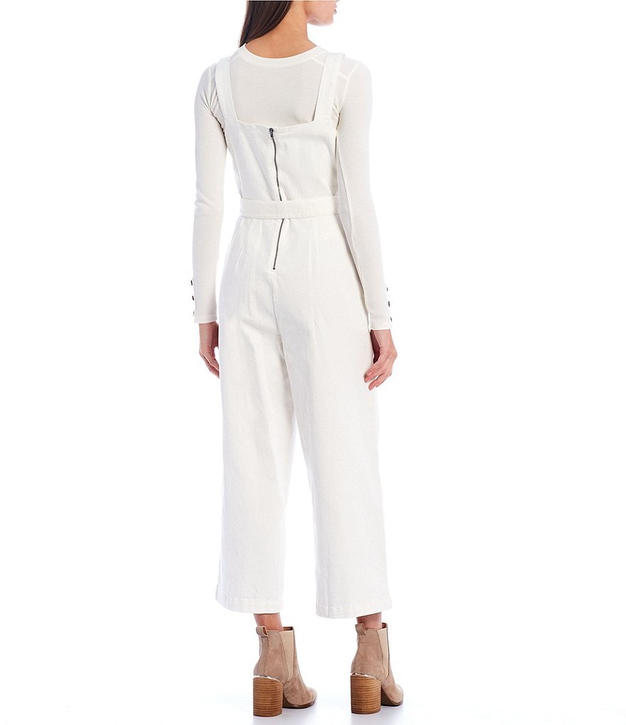 Coco + Jaimeson Strapless Elastic-Waist Laser-Cut Embroidered Knit Jumpsuit