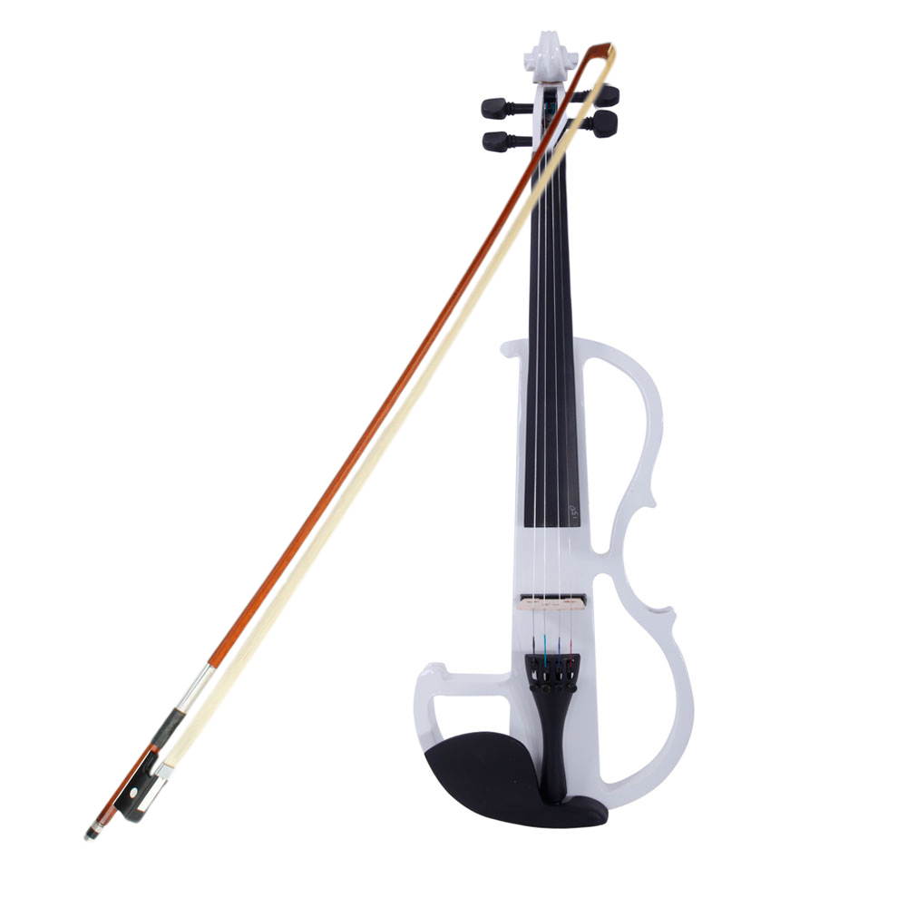 4/4 Electric Violin Set with Case+Bow+Cable+Headphone White High Quality