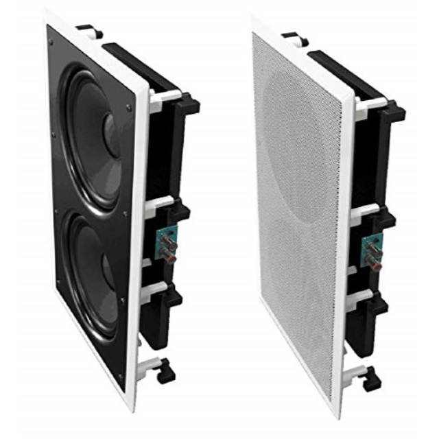 OSD Audio IWS88 In-Wall 350W Home Theater Subwoofer Dual 8-Inch Injected Woofers w/ Back Bridge to Enhance Bass
