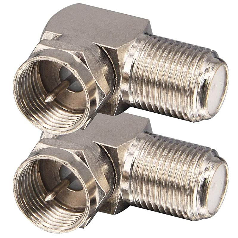 Cable Right Angle Connector F Type Female to Male Adapter Right Angle Coax Connector F Male to Female RG6 Adapter for Coax Cable and Wall Plates Coax 90 Degree Pack of 2
