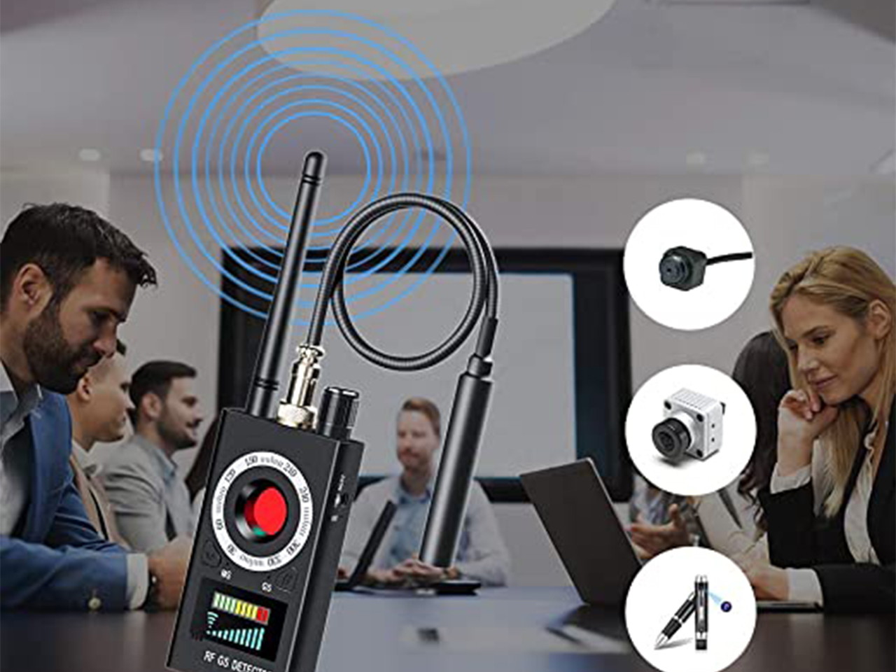 Hidden Camera Detector, C-88 Anti Spy RF Signal Wireless Bug GPS Tracker GSM Listening Device Finder Laser Lens Magnetic Field Detectors with 3 Detection Modes