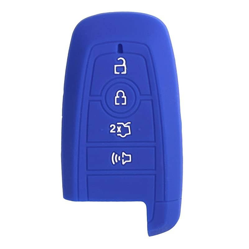 Sillicone key fob Skin key Cover Remote Case Protector Shell for 2017 2018 2019 2020 Fusion Smart Remote blue