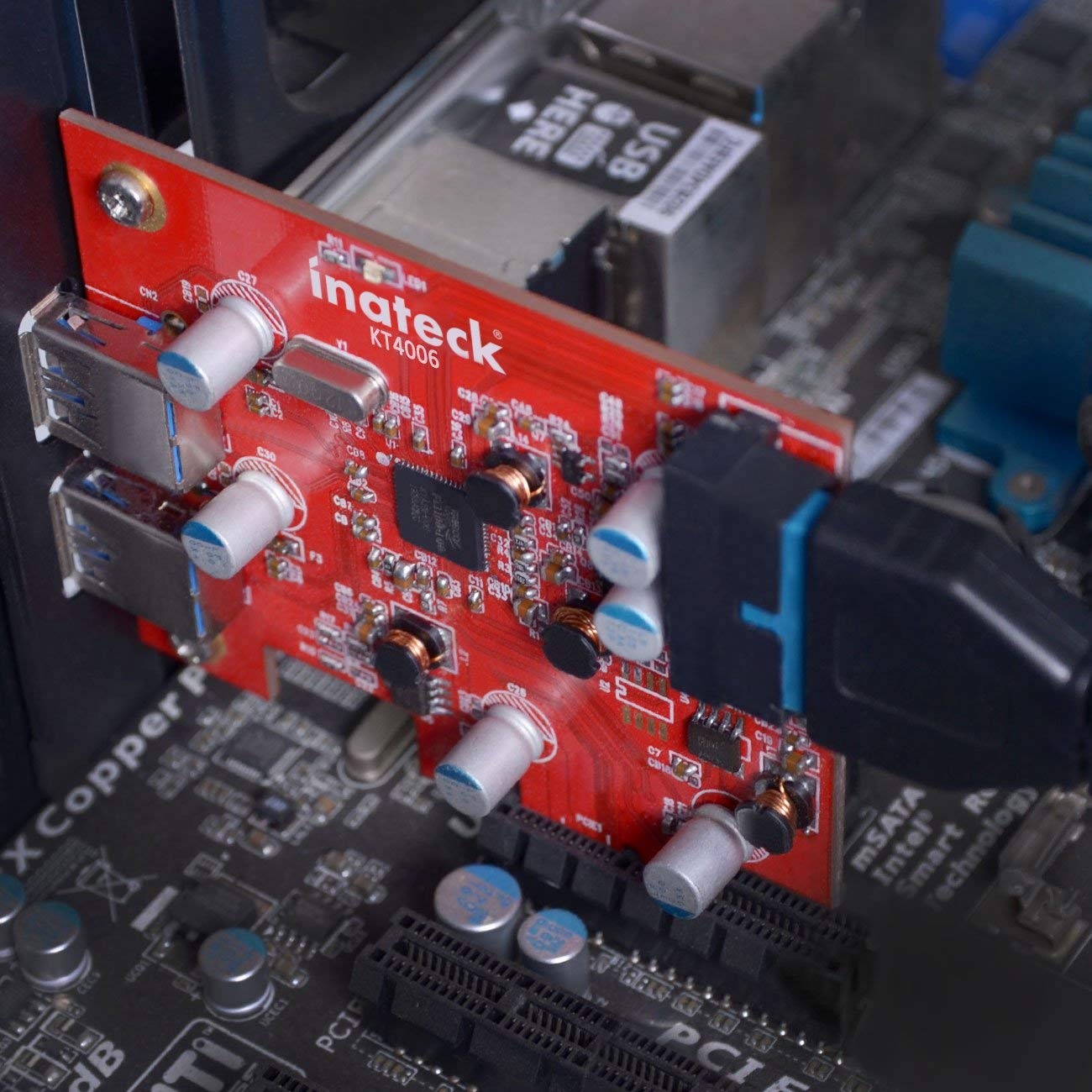 Inateck 2-Port Pci-E USB 3.0 Express Card, Mini Pci-E USB 3.0 Hub Controller Adapter with Internal USB 3.0 20-Pin Connector - Expand Another Two USB 3.0 Ports - No Additional Power Connection Needed