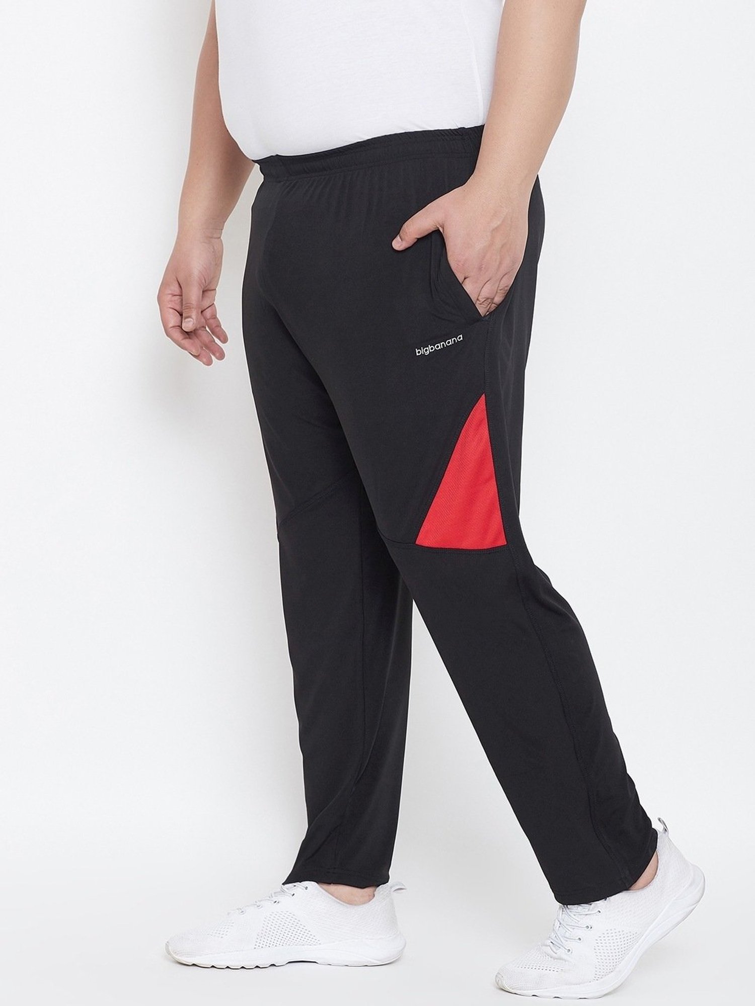 Bigbanana Black Regular Fit Printed Trackpants