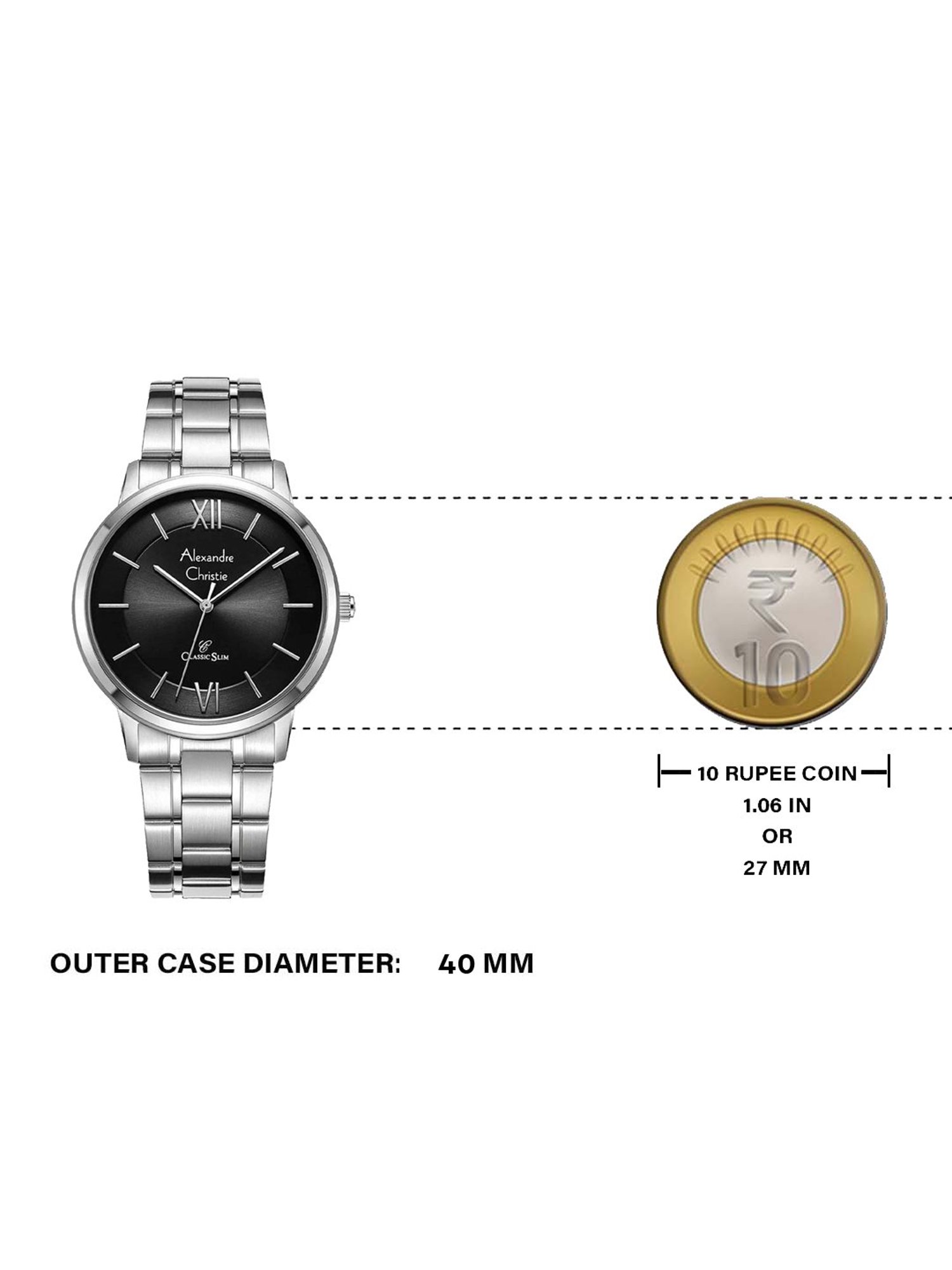 ALEXANDRE CHRISTIE 8689MHLHSSBA AC Collection Classic Analog Couple Watch