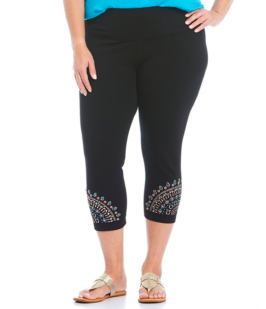 Intro Plus Size Bella Solid Double Knit Slim Her Leggings