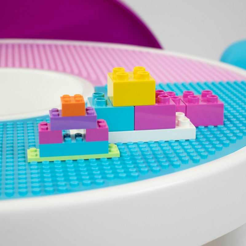 3pc Round Plastic Construction Table With Chairs & Cover - Humble Crew