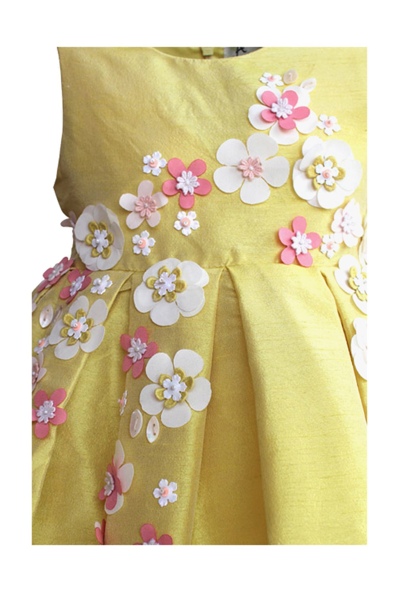 A Little Fable Kids Yellow Applique Dress