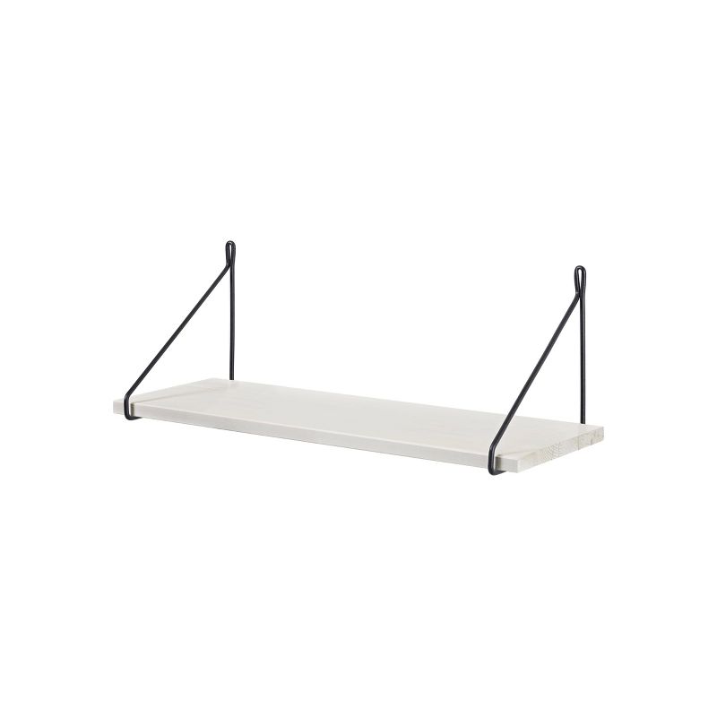 31.5" x 5.9" Filo Pine Shelf White/Black - Dolle Shelving