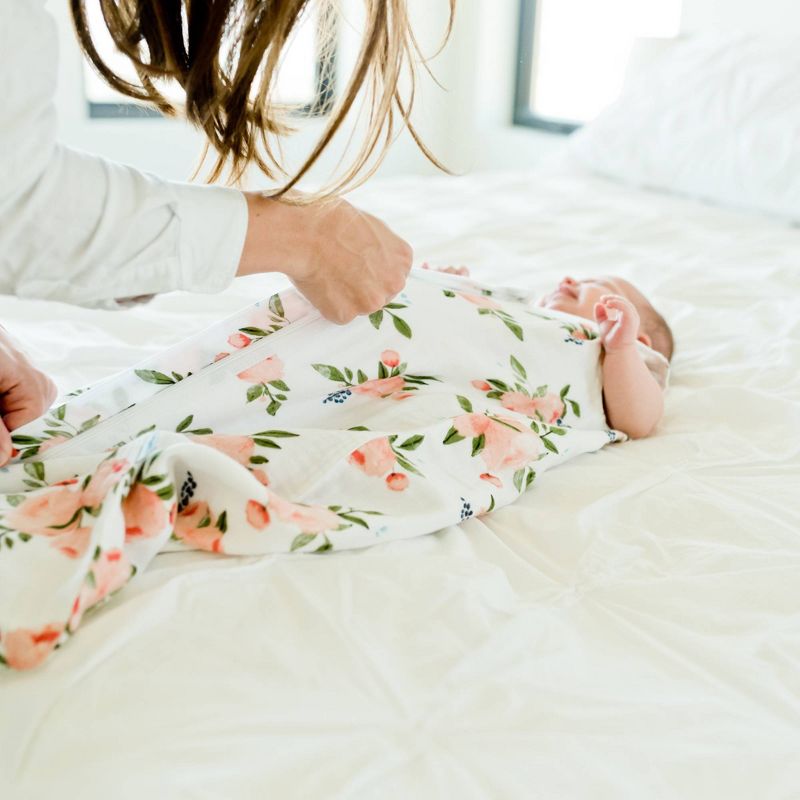 Little Unicorn 2-Way Zipper Muslin Sleep Bag Wearable Blanket - Watercolor Roses S