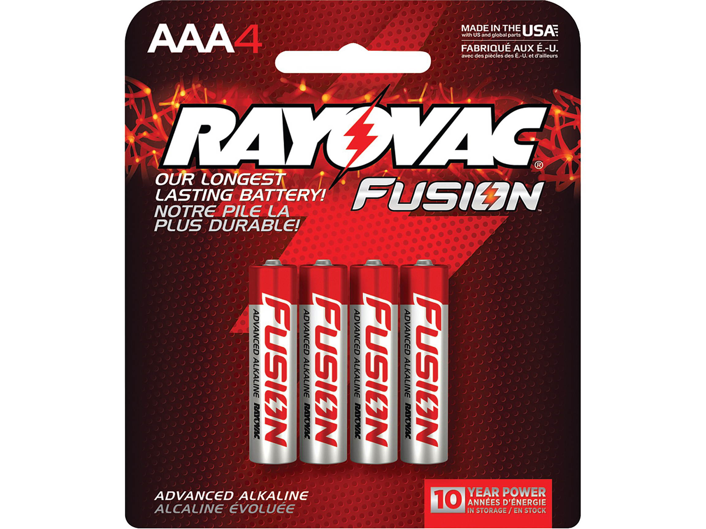 Rayovac 824-4STRFUS FUSION Carded Battery Clip Strip, 4 pk (AAA)