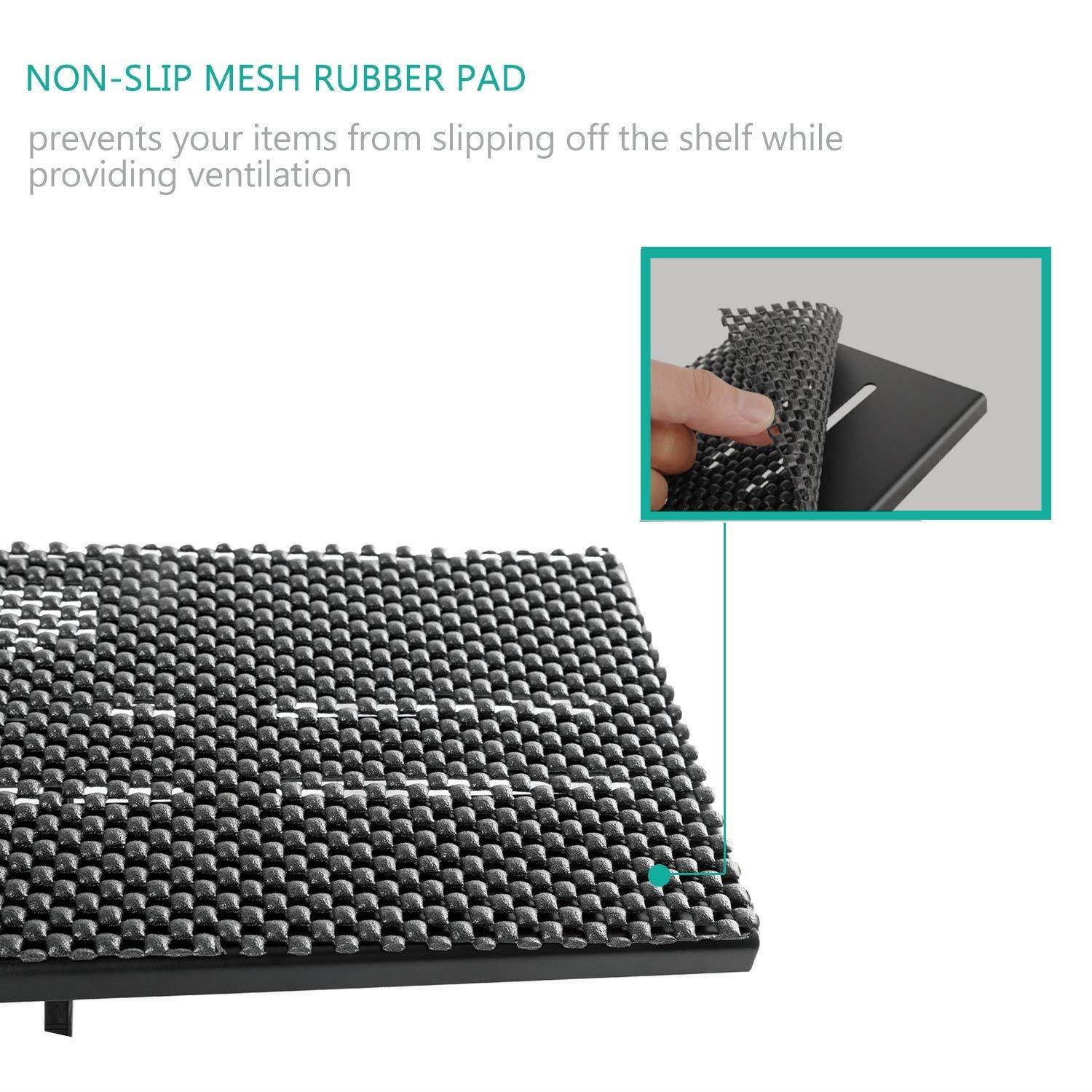 WALI TV Top Shelf 12 Inch Flat Panel Mount for Streaming Devices, Media Boxes, Speakers and Home Decor (TSH001), Black