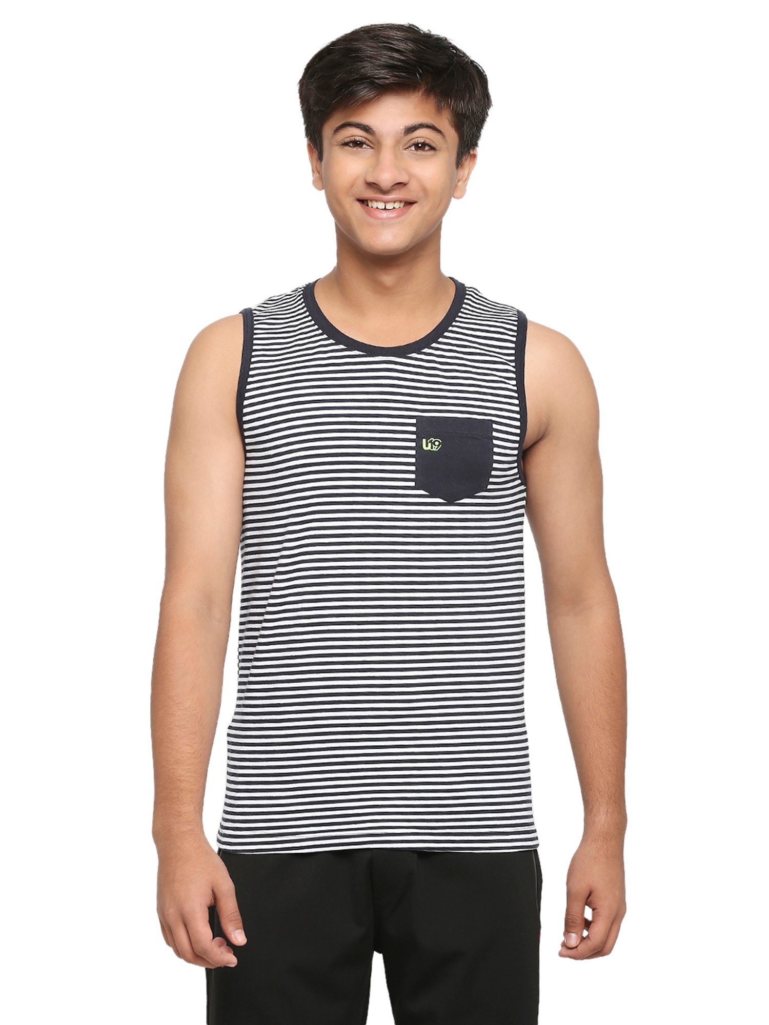 Frenchie Kids Black & White Striped Vest
