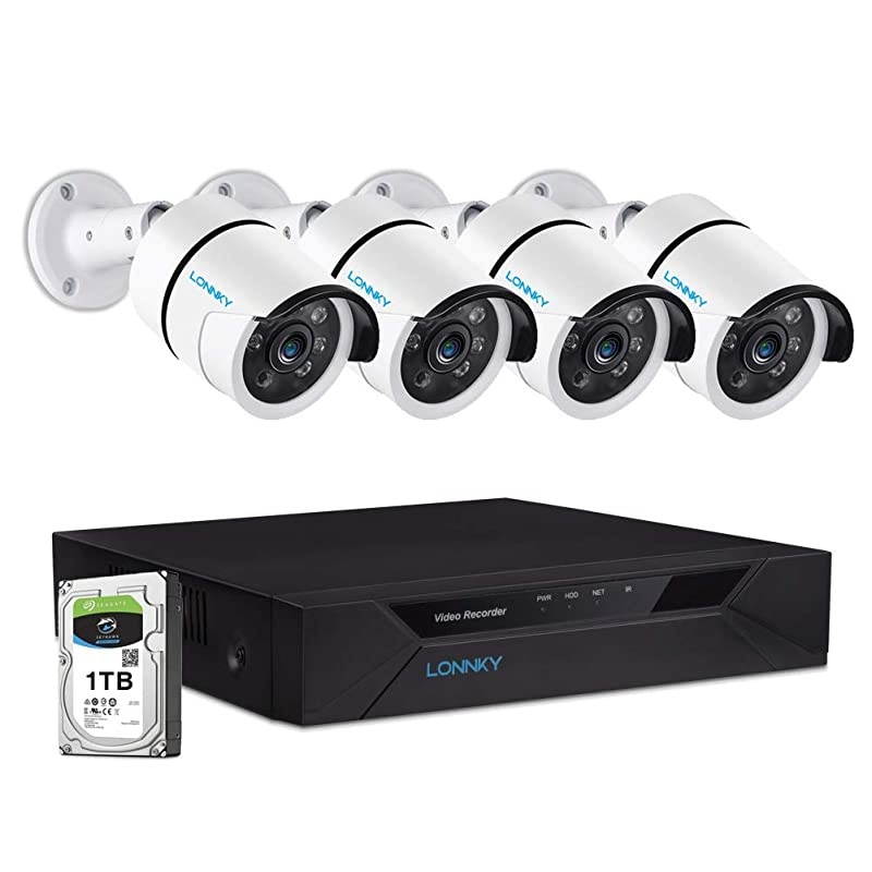 1080P Full HD Security Camera System Outdoor, 8CH Surveillance DVR with 2TB HDD and 4PCS 2MP Outdoor Bullet & Dome Cameras, Free App & Email Alerts, Clear Night Vision, Easy DIY Installation