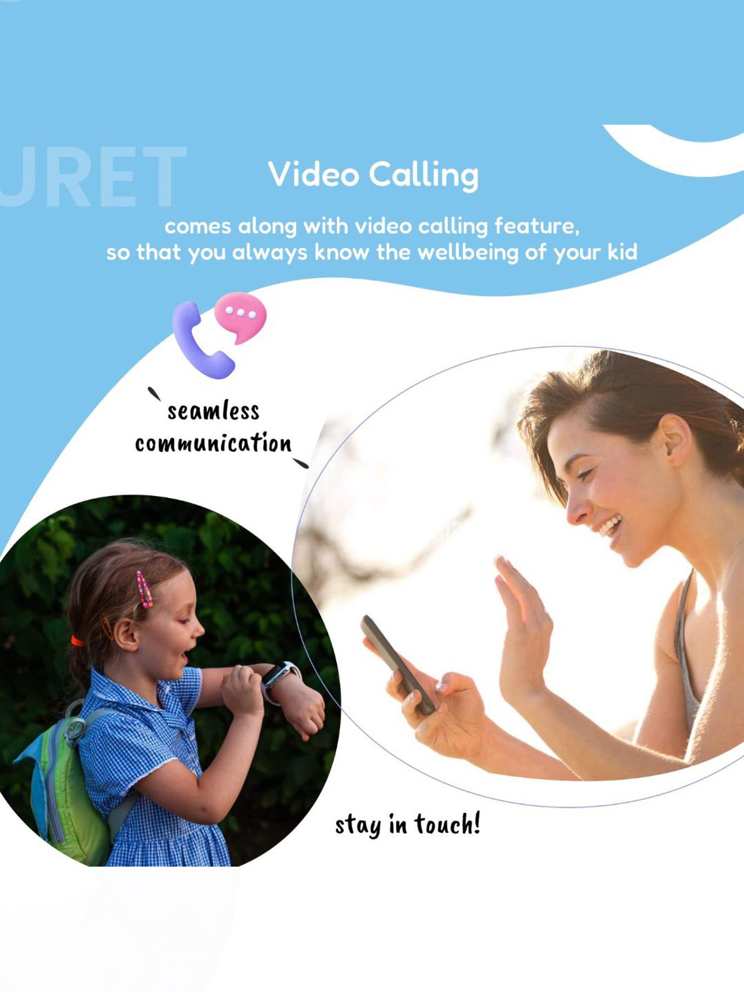 Turet Taffy 4G Smartwatches for Kids with Live Tracker GPS Watch & Waterproof, Long Battery (Black)