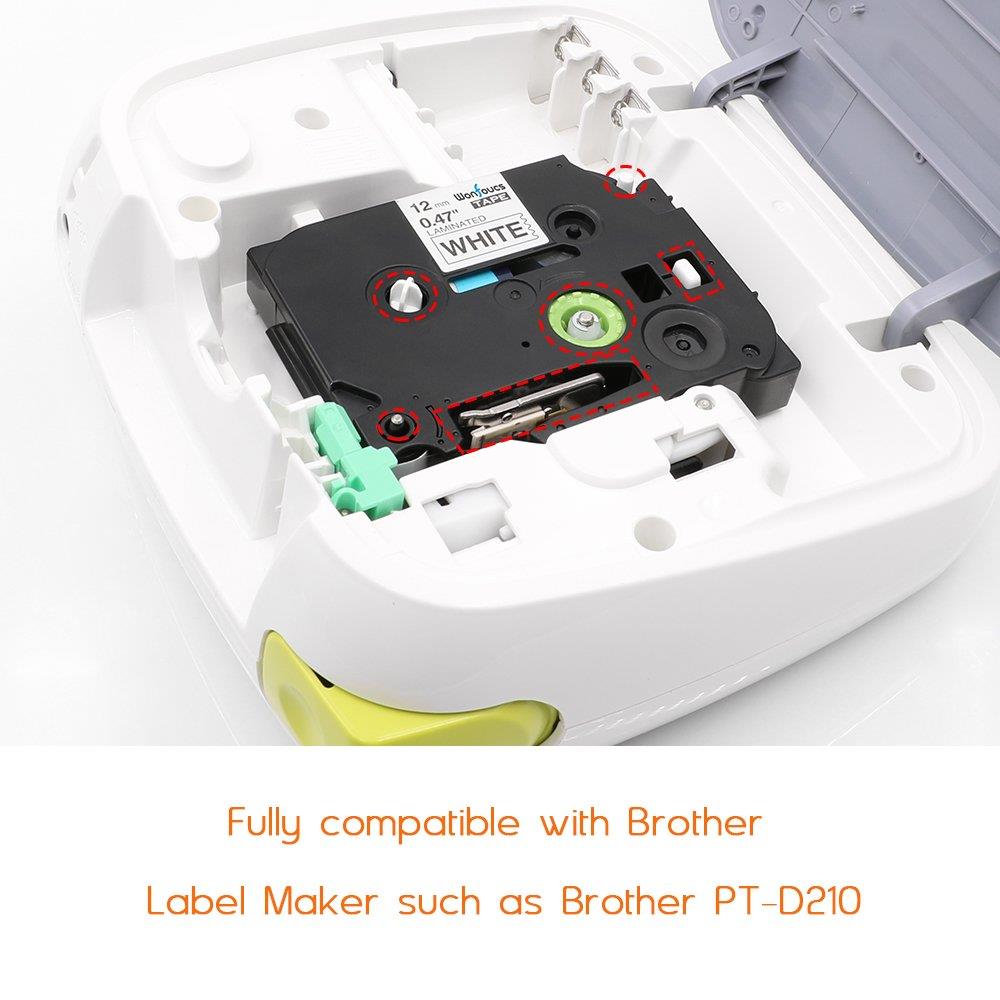 3-Pack Compatible Ptouch Color Tape, 12mm 0.47 Inch Laminated Brother P Touch White/Clear/Black Label Tape Work with PT-D210/PT-D200/PT-1890 Label Maker (TZe-131/TZe-231/TZe-335)