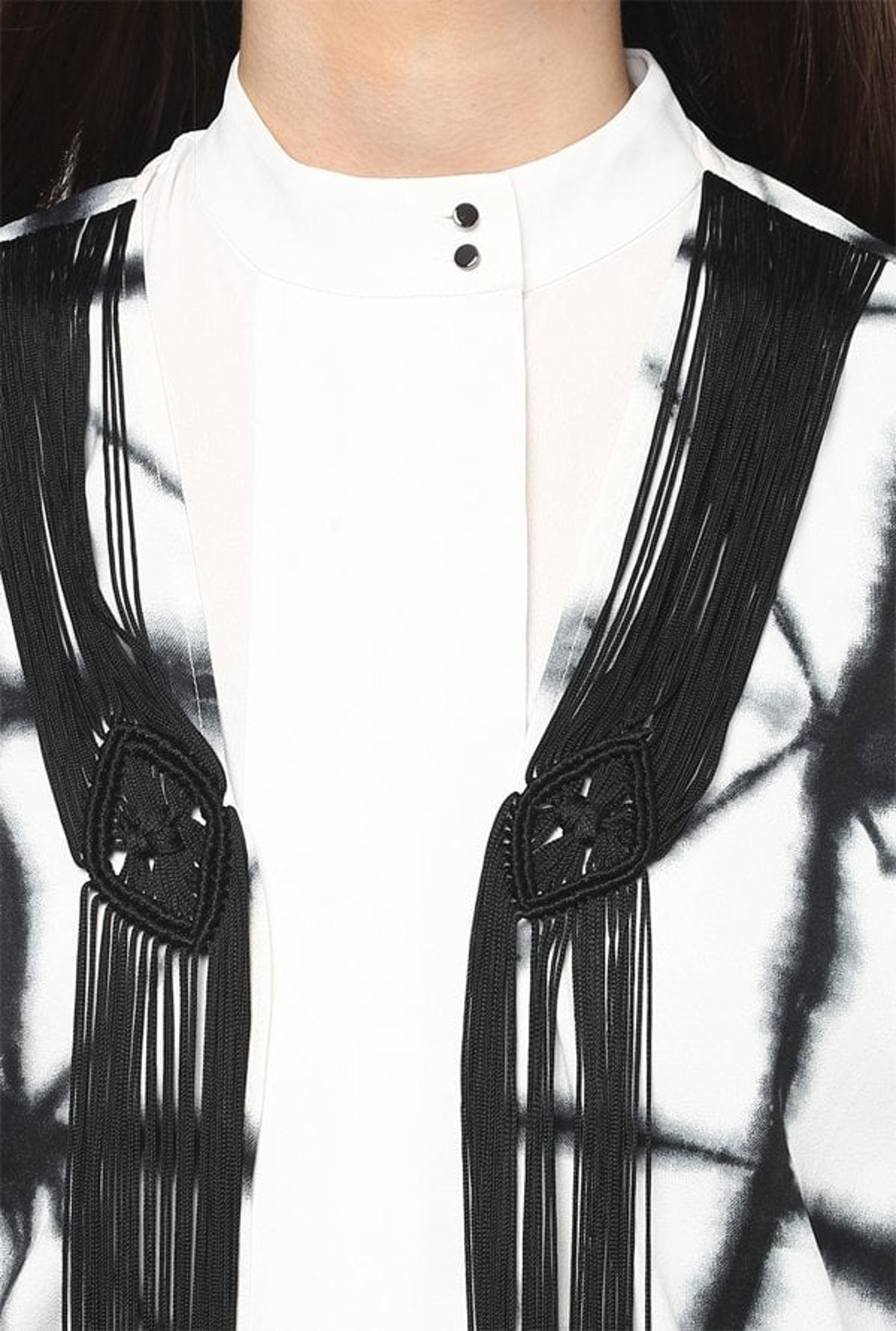 Fusion Beats Off White Printed Shrug