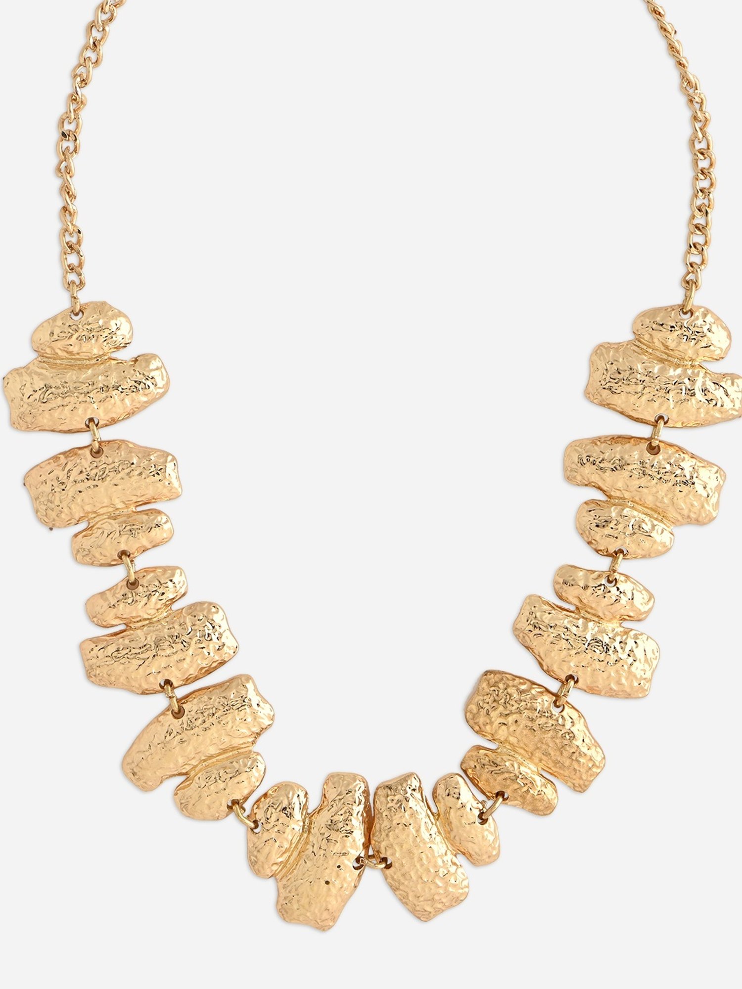 ToniQ Gold-Plated White Baroque Choker Necklace for Women