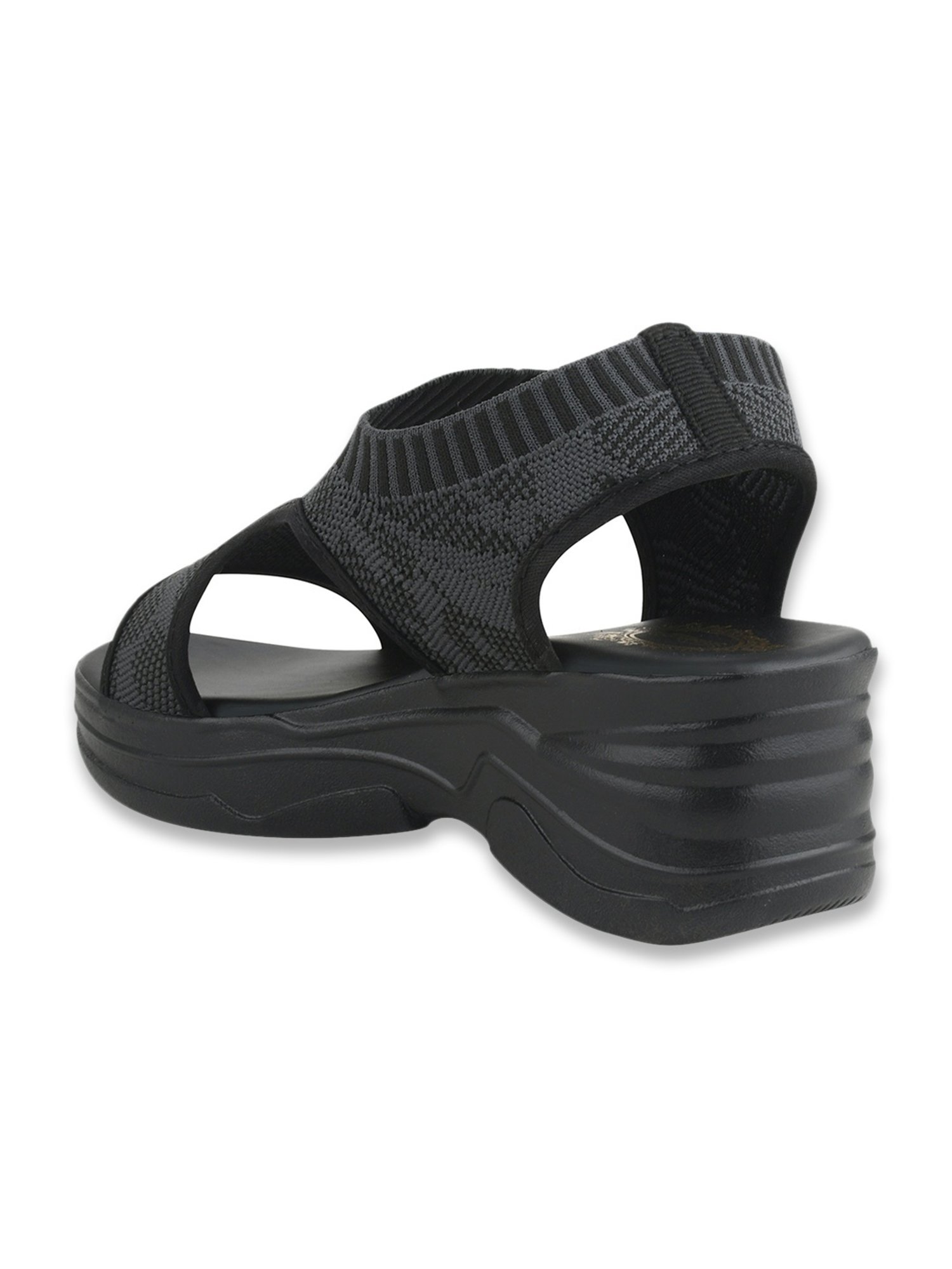 Shoetopia Women's Black Ankle Strap Wedges