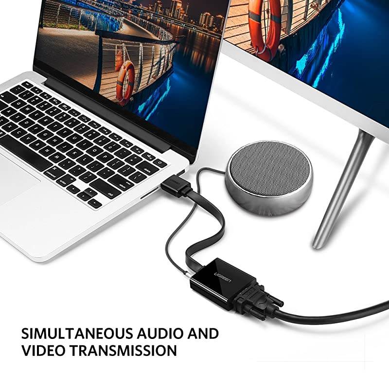 Active HDMI to VGA Adapter with 35mm Audio Jack HDMI Male to VGA Female up to 1080P for PC Laptop Ultrabook Raspberry Pi Chromebook