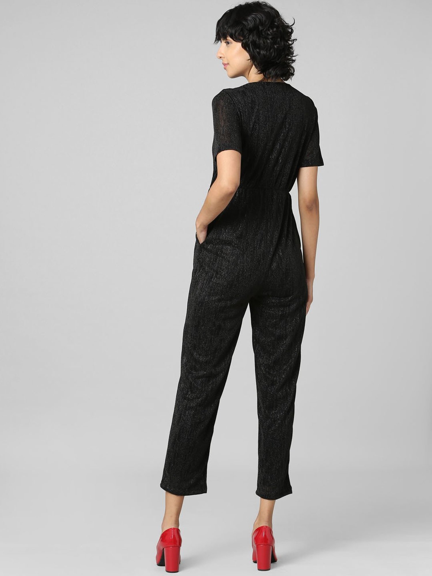 Only Black Textured Jumpsuit