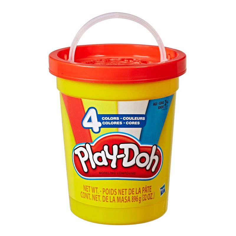 Play-Doh 2lb Bulk Super Can of Non-Toxic Modeling Compound with 4 Classic Colors - Red, Blue, Yellow, and White