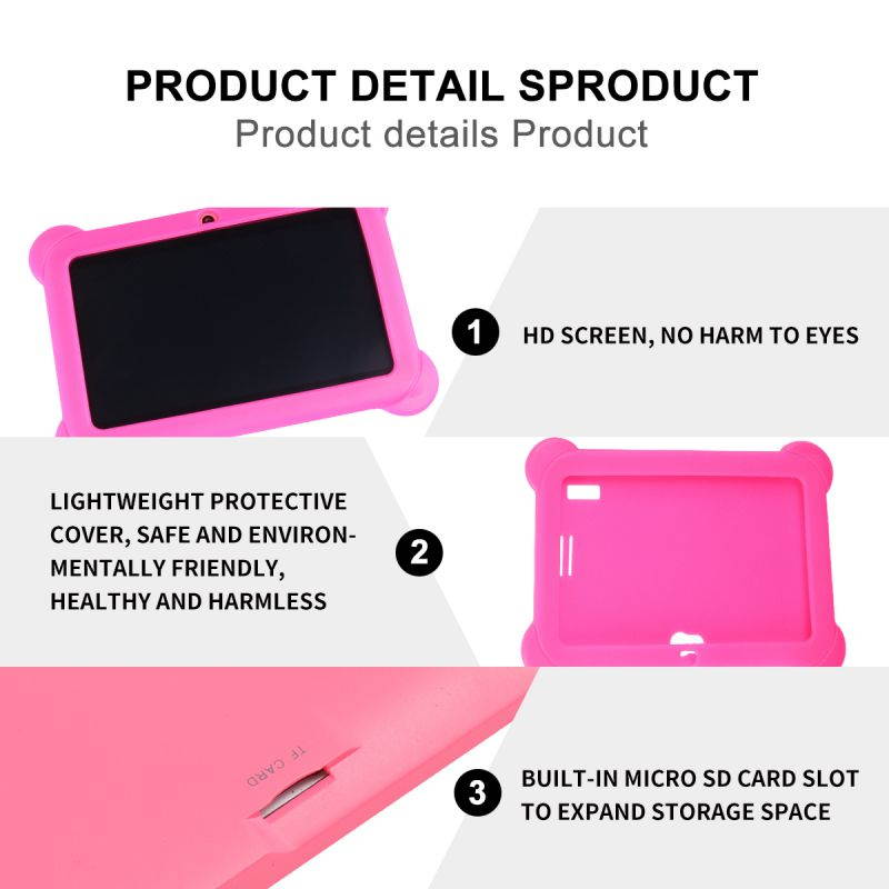 Kids Safe 7" Quad-Core Tablet 512M+8GB WIFI  MID Dual Cameras Kid-Proof Case with US Plug
