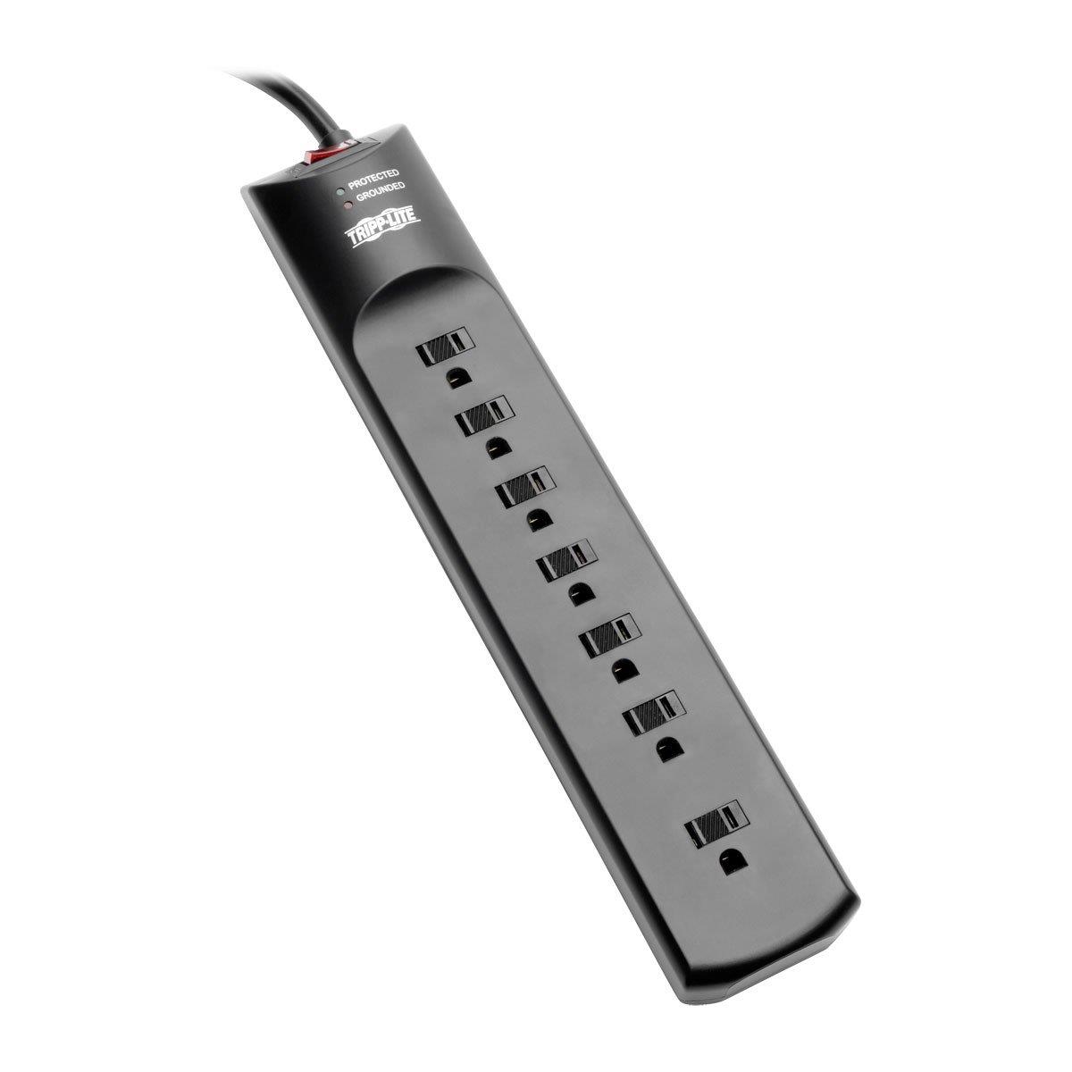 Tripp Lite TAA Compliant  7 Outlet Surge Protector Power Strip, 7ft Cord, Right Angle Plug, & $75,000 INSURANCE (SUPER7BTAA)