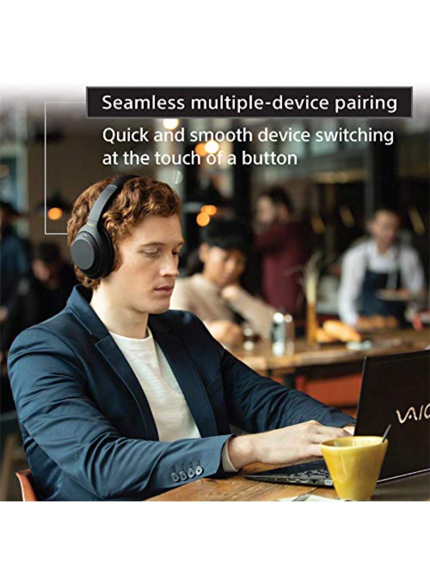 Sony WH-1000XM4 Industry Leading Wireless Noise Cancellation Bluetooth Headphones with Mic (Blue)