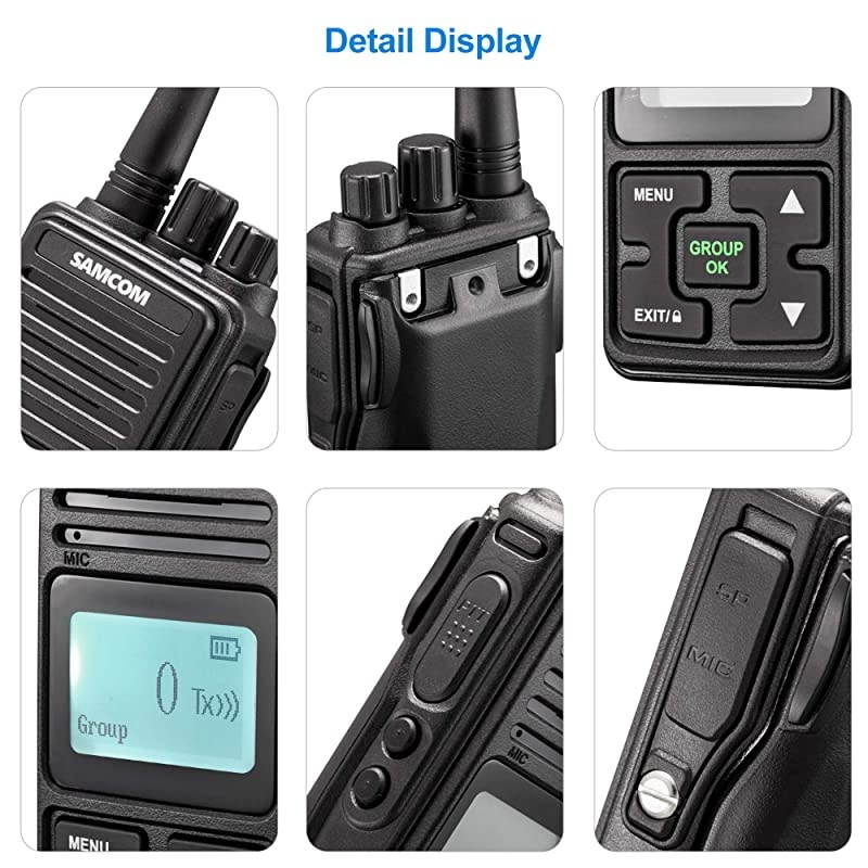 FPCN10A Two Way Radio Rechargeable Business UHF Handheld Walkie Talkie Long Range Radio with Double PTT, 3 Packs