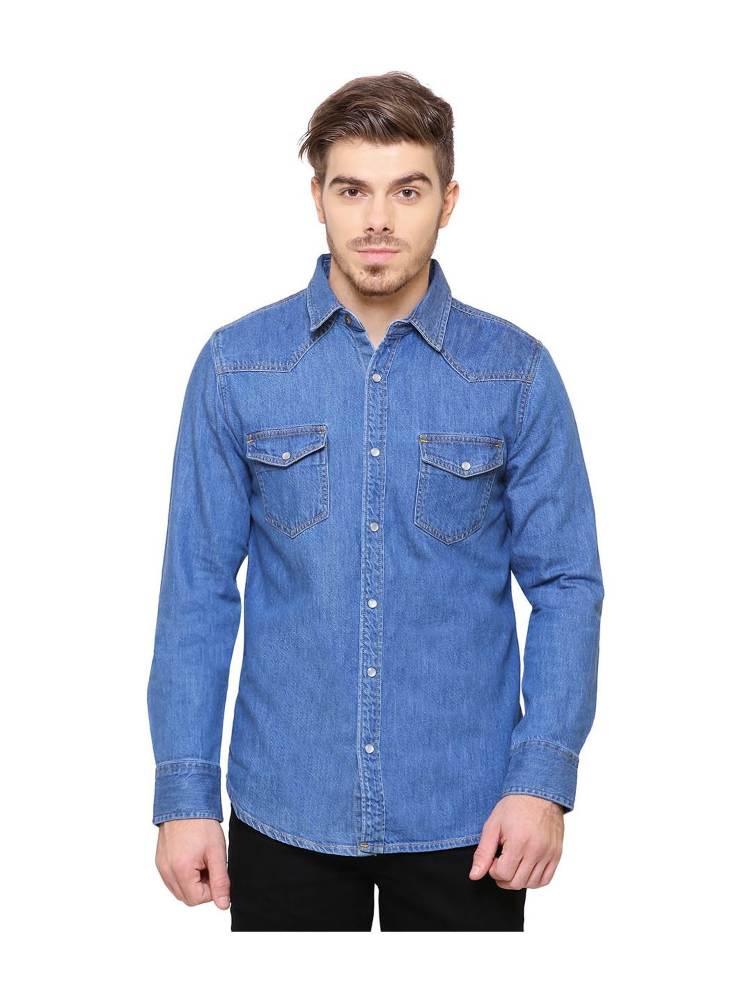 Southbay Blue Full Sleeves Slim Fit Shirt