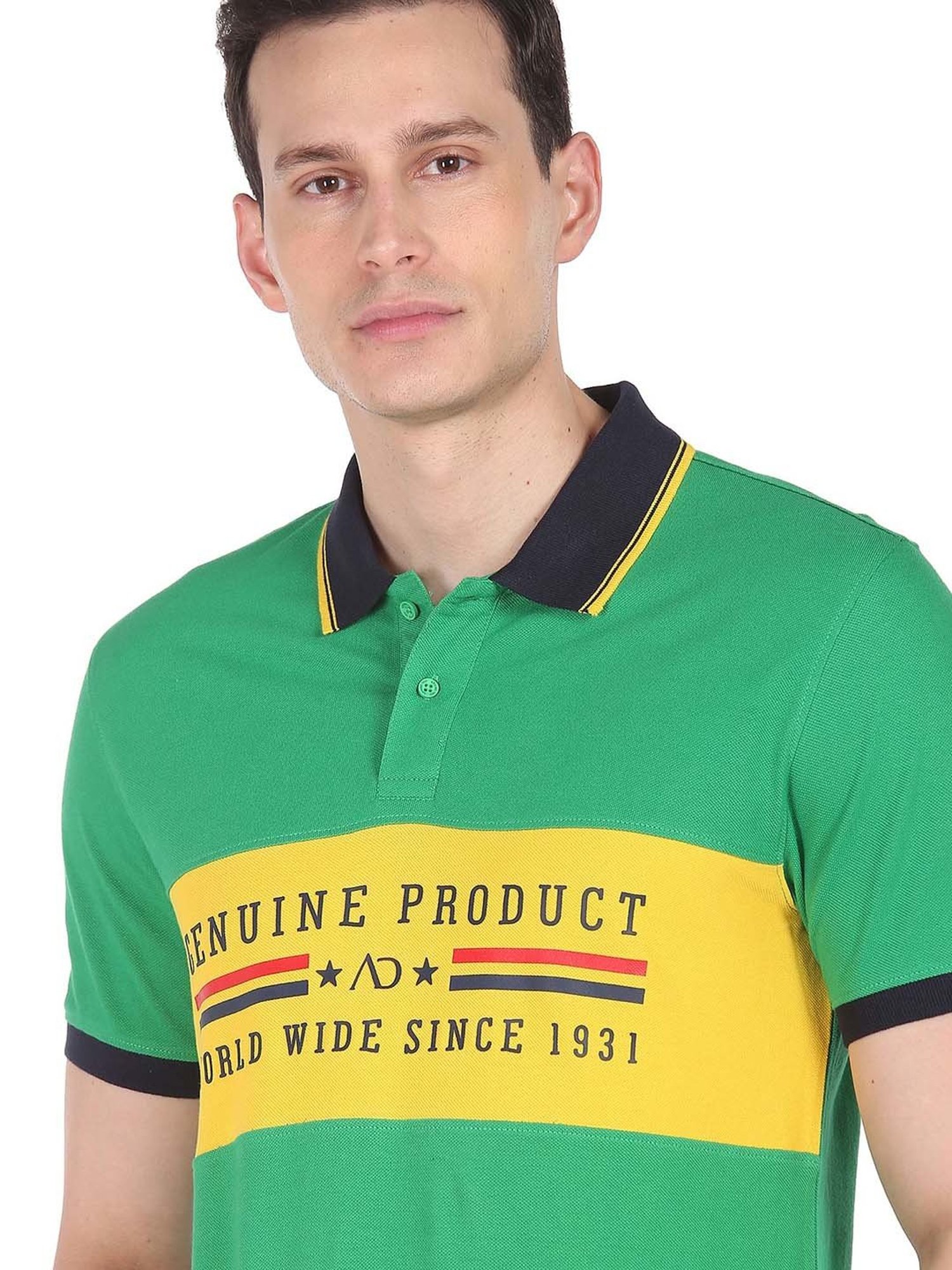 AD by Arvind Green Polo T-Shirt
