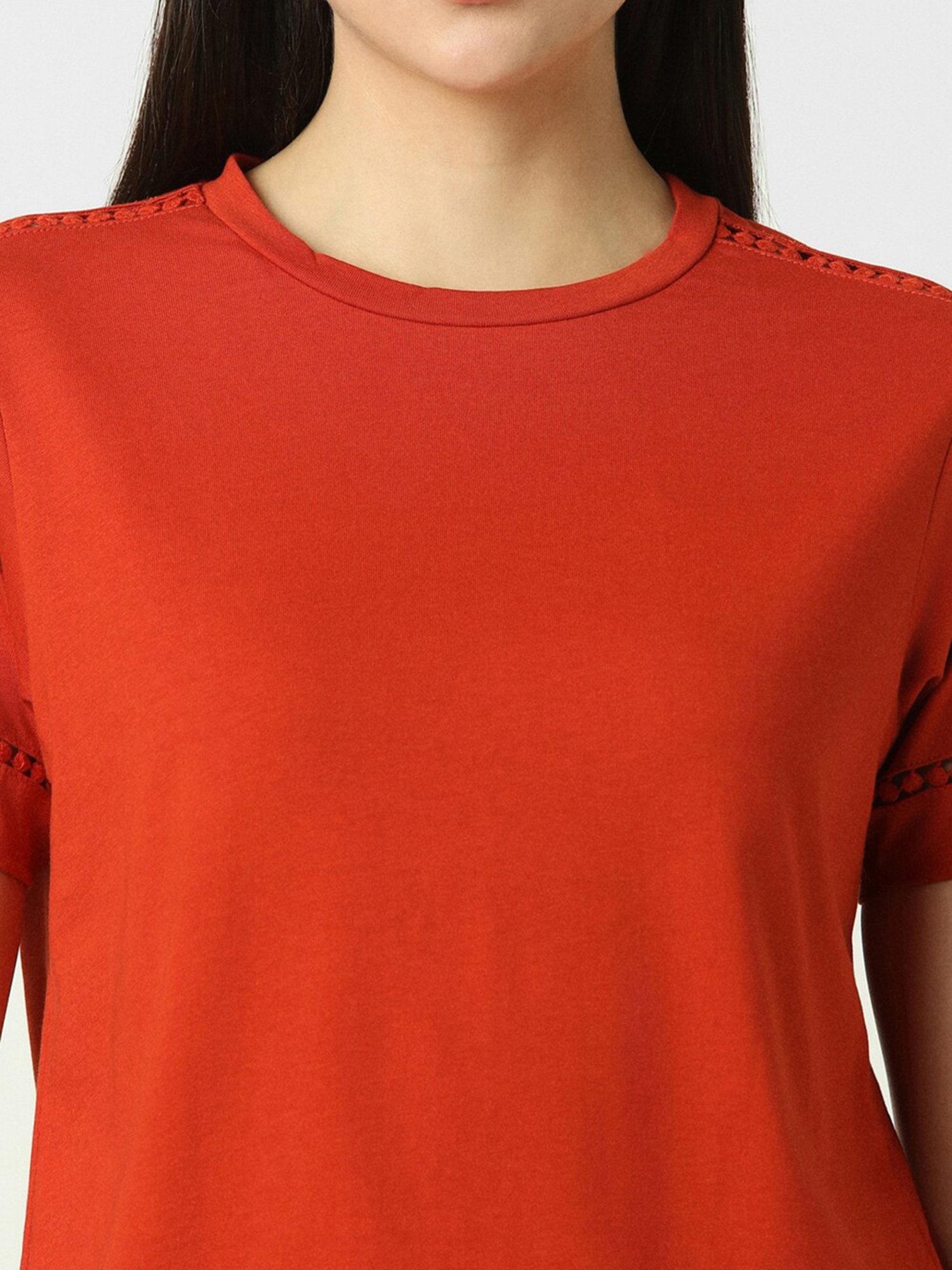 Van Heusen Red Cotton Regular Fit Top