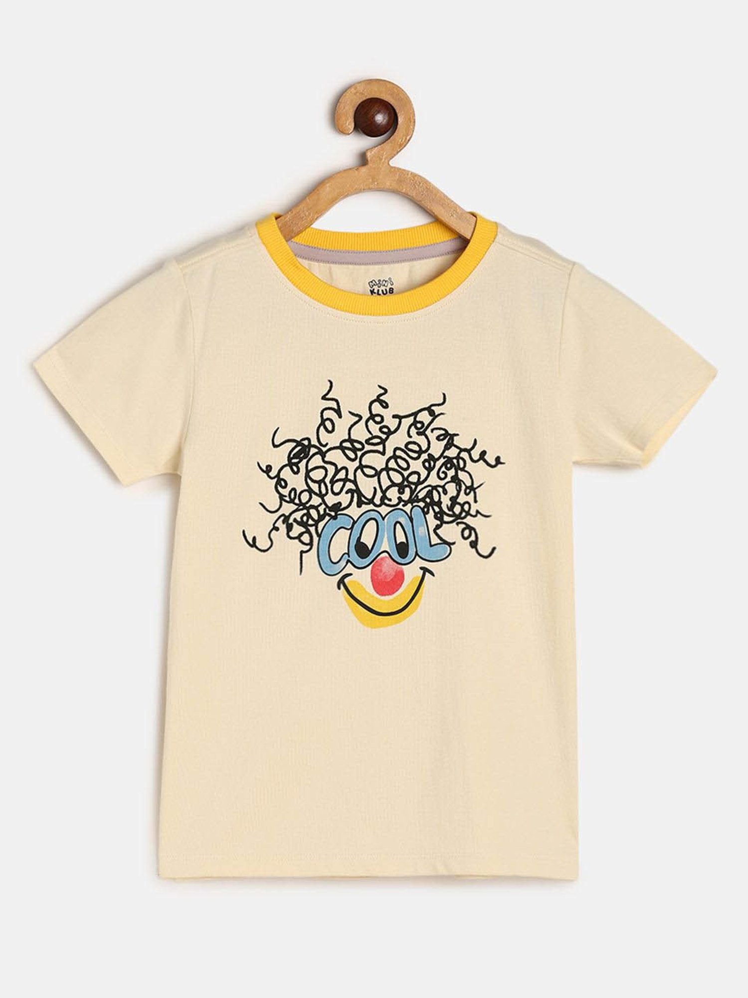 MINIKLUB Kids Cream Printed T-Shirt