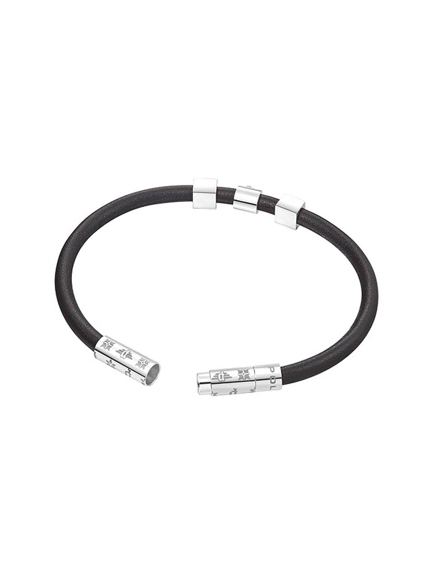 Police Flake Men's Brown Leather Bracelet- PEAGB0033903