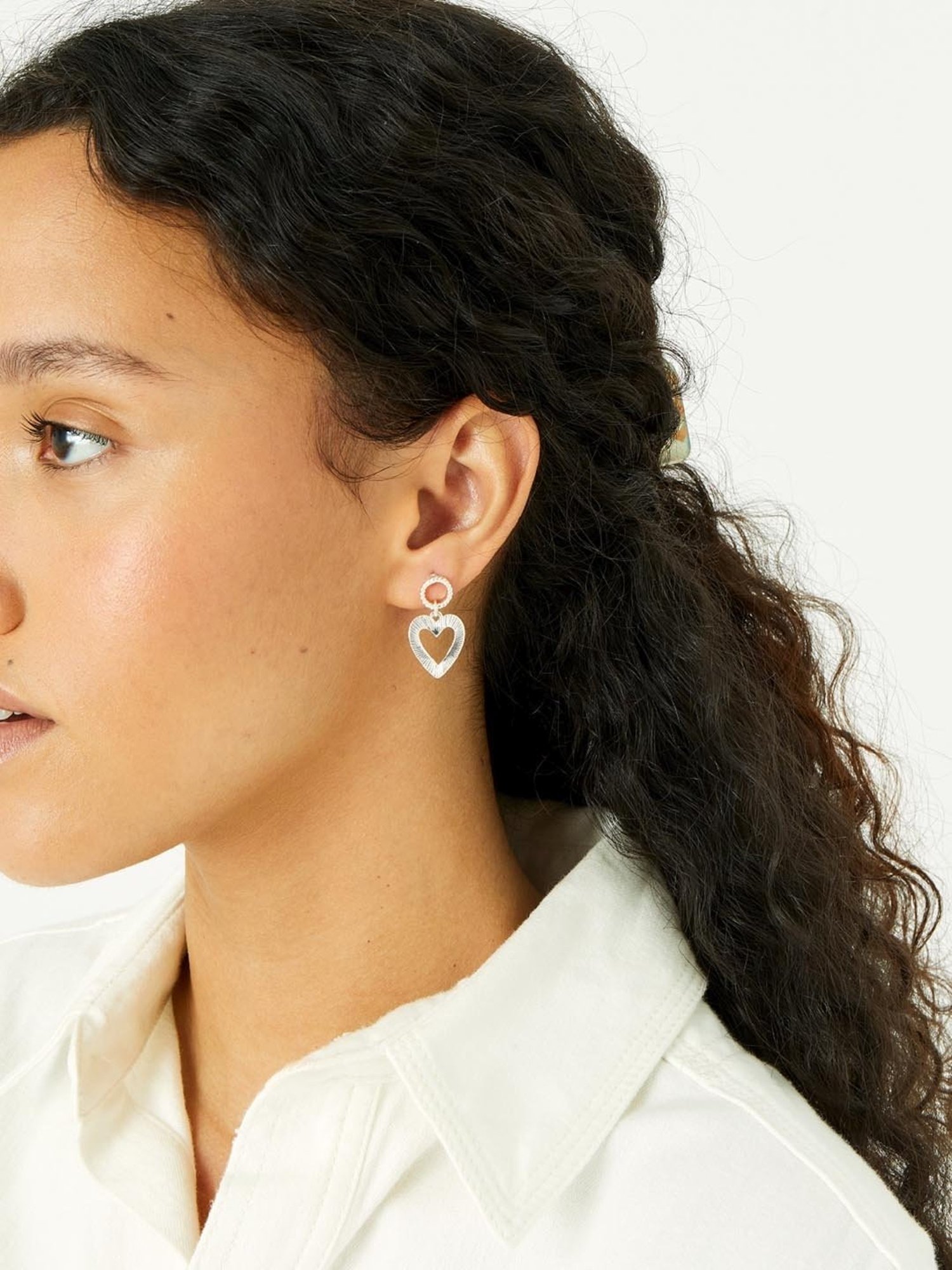 Accessorize London Heart Silver Alloy Drop Earrings