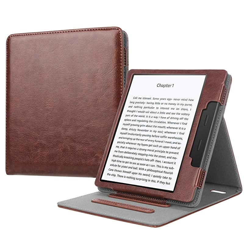 Flip Case for Kindle Oasis 10th and 9th Gen 2019 2017 Release Multi Angle Hands Free Viewing Stand Cover Auto Wake Sleep Function for 2017 Version Only Not for 2019 Version Brown