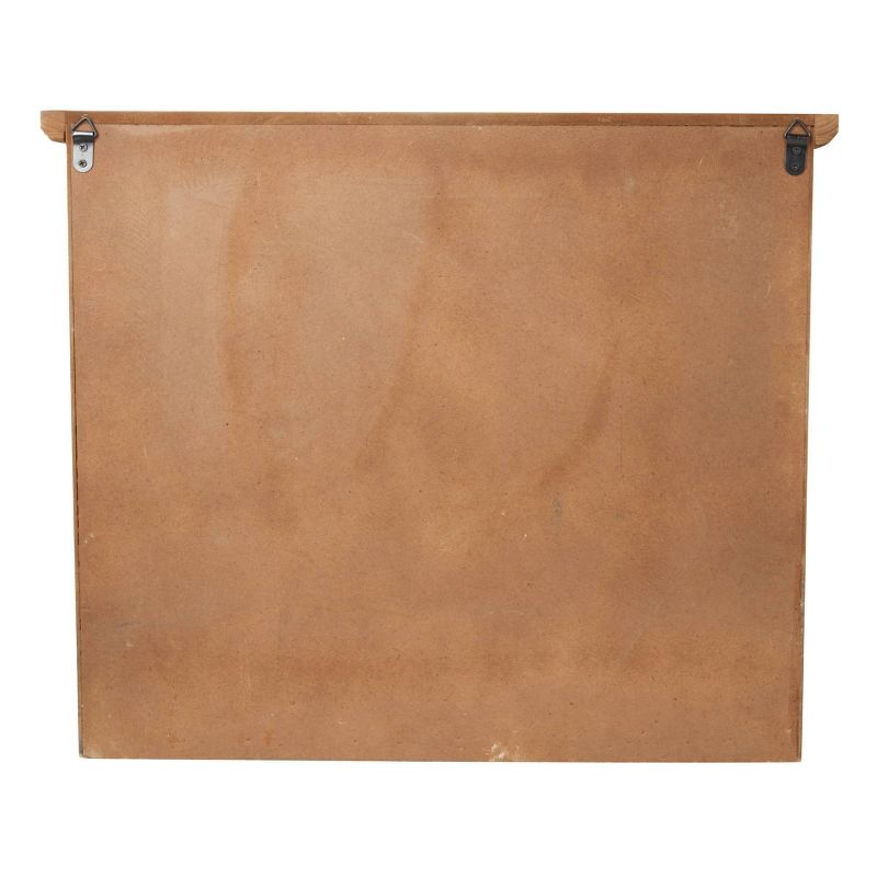 23" x 20" Farmhouse Wooden Wall Shelf with Drawers and Hooks - Olivia & May