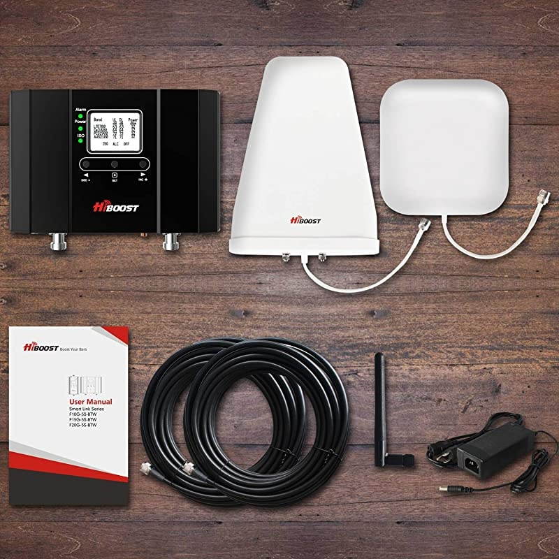 Cell Phone Signal Booster for Home Office, Signal Amplifier Up to 15,000 sq ft, All US Carriers-Verizon, AT&T, T-Mobile, Sprint, Cell Phone Signal Booster Kit with APP and LCD FCC Approved