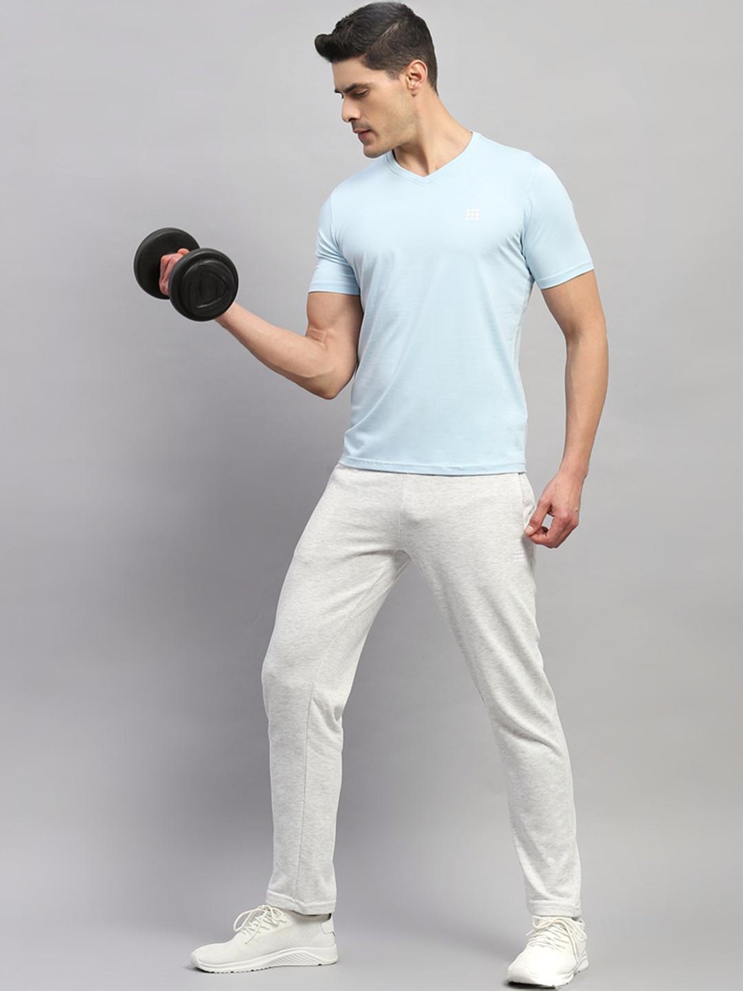 Rock.it Sky Blue Cotton Regular Fit T-Shirt