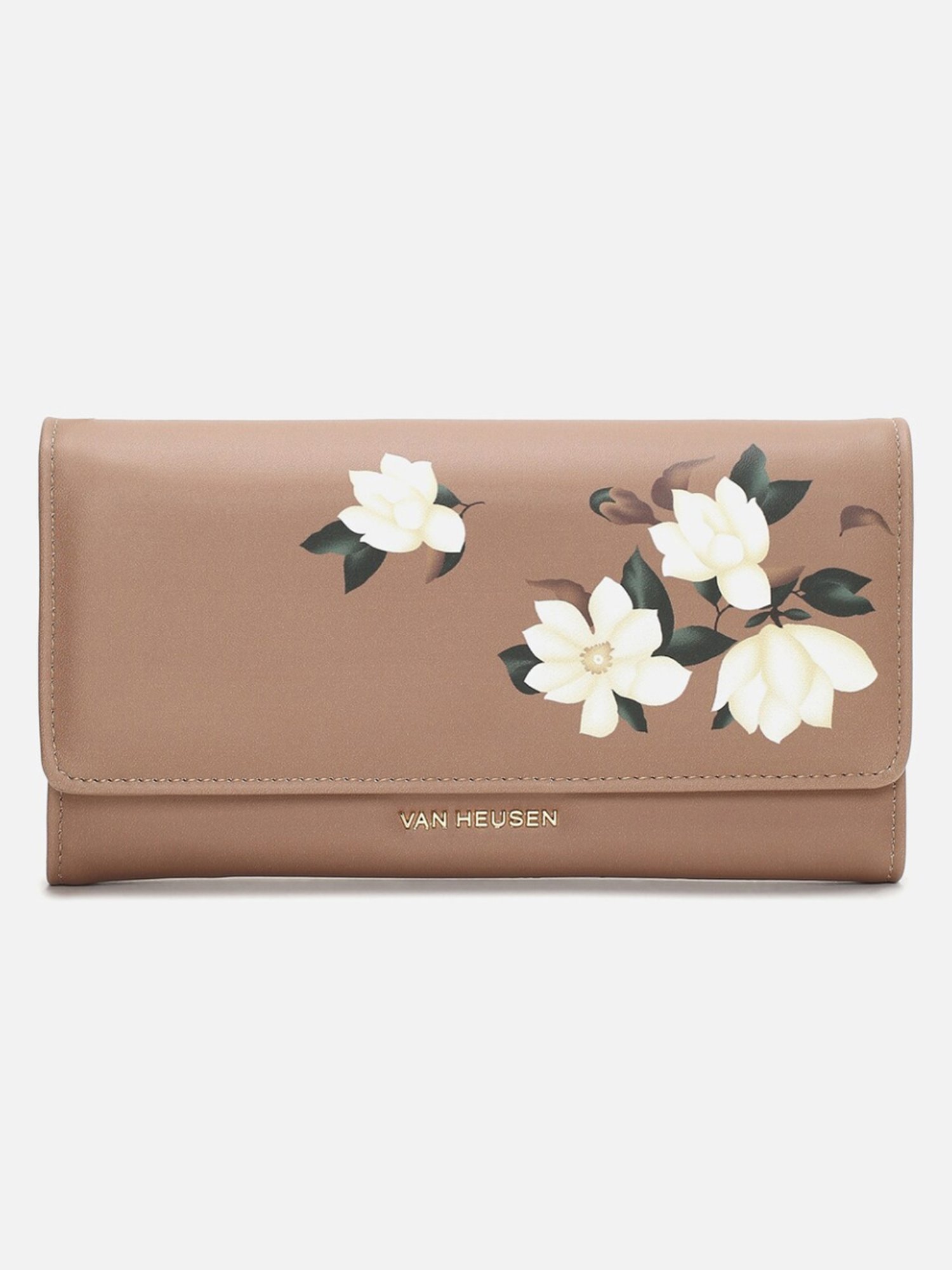 Van Heusen Brown Leather Printed Wallet