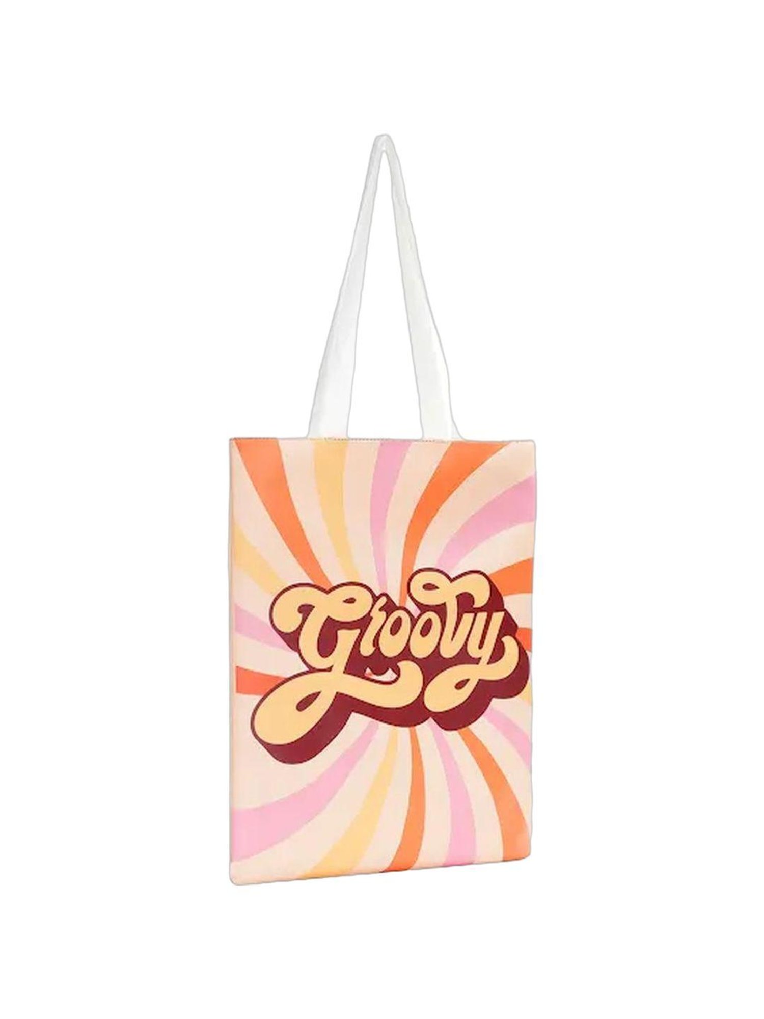 Aeropostale Groove Orange Printed Tote Handbag