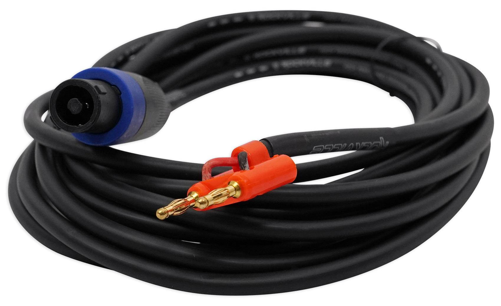 rockville rsb16 20 foot speakon to banana speaker cable, 16 gauge, 100% copper!