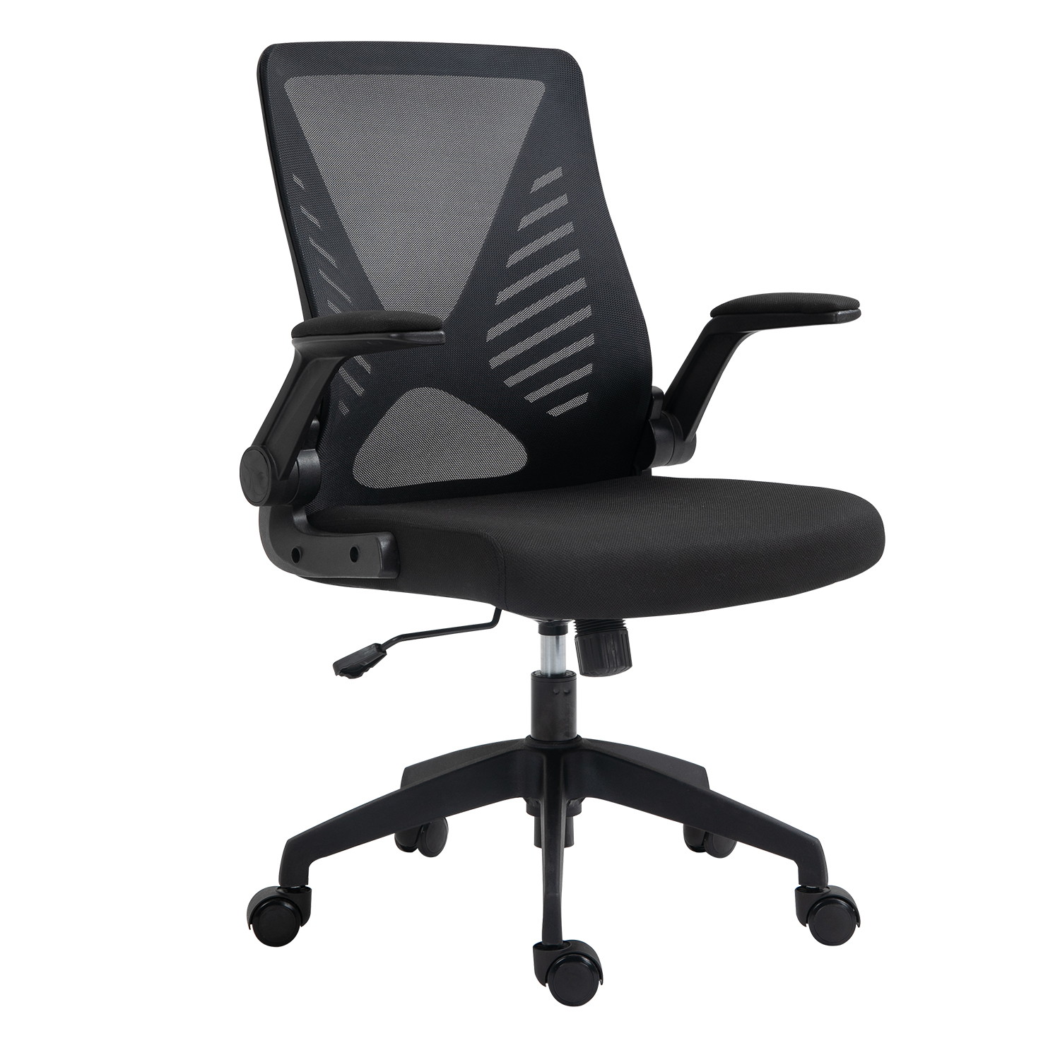 Ergonomic Office Chair, Home Office Desk Chairs, Mid-back Computer Mesh Chair with Lumbar Support and Flip-up Arms, Swivel Task Chair