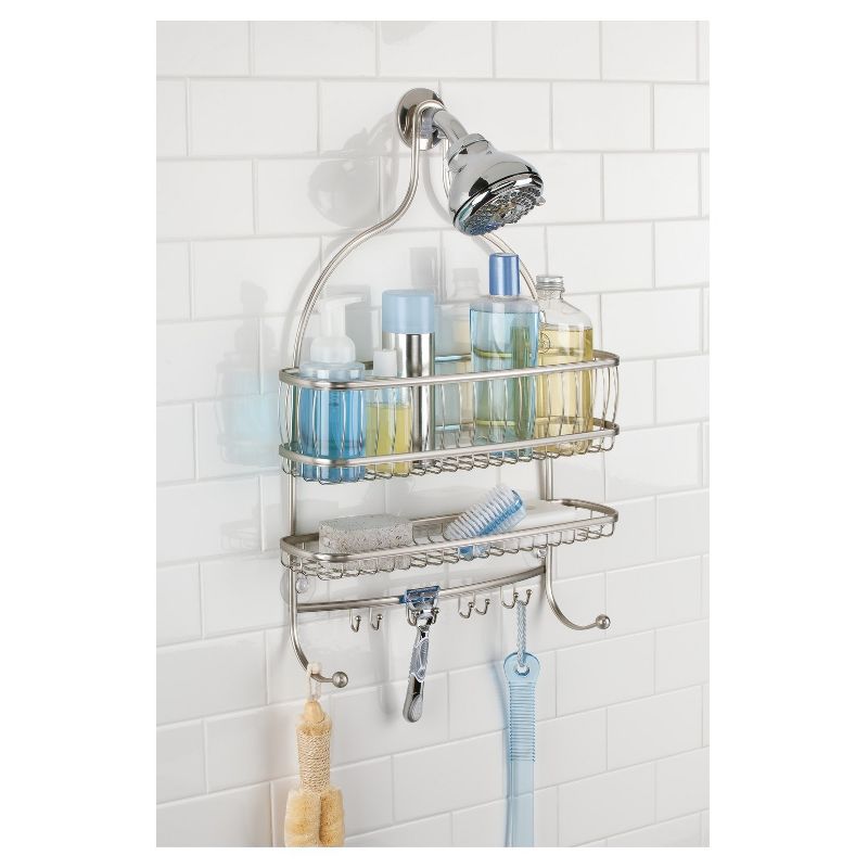 York Lyra Jumbo Shower Caddy Pearl - iDESIGN