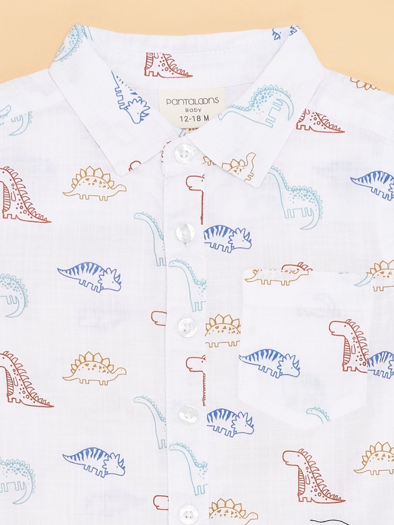 Pantaloons Baby Boys White Cotton Print Coordinate Set