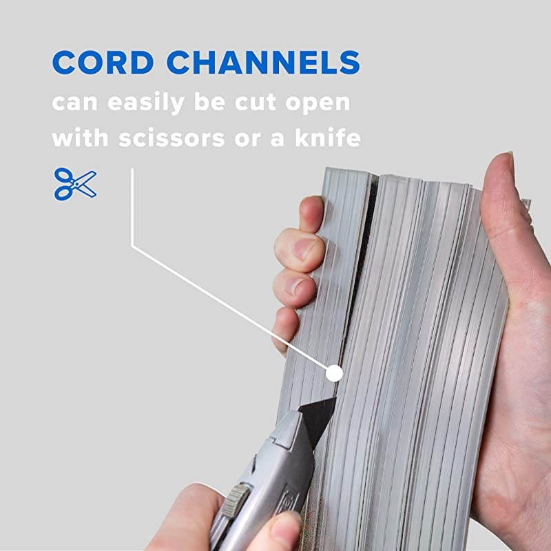 Feet Heavy Duty Cable Protector + Cord Cover 3 Cord Channels Durable Gray PVC is Flexible Odor Free Easy to Unroll and Open Conceal Wires at Home Office Warehouse Workshop Concerts