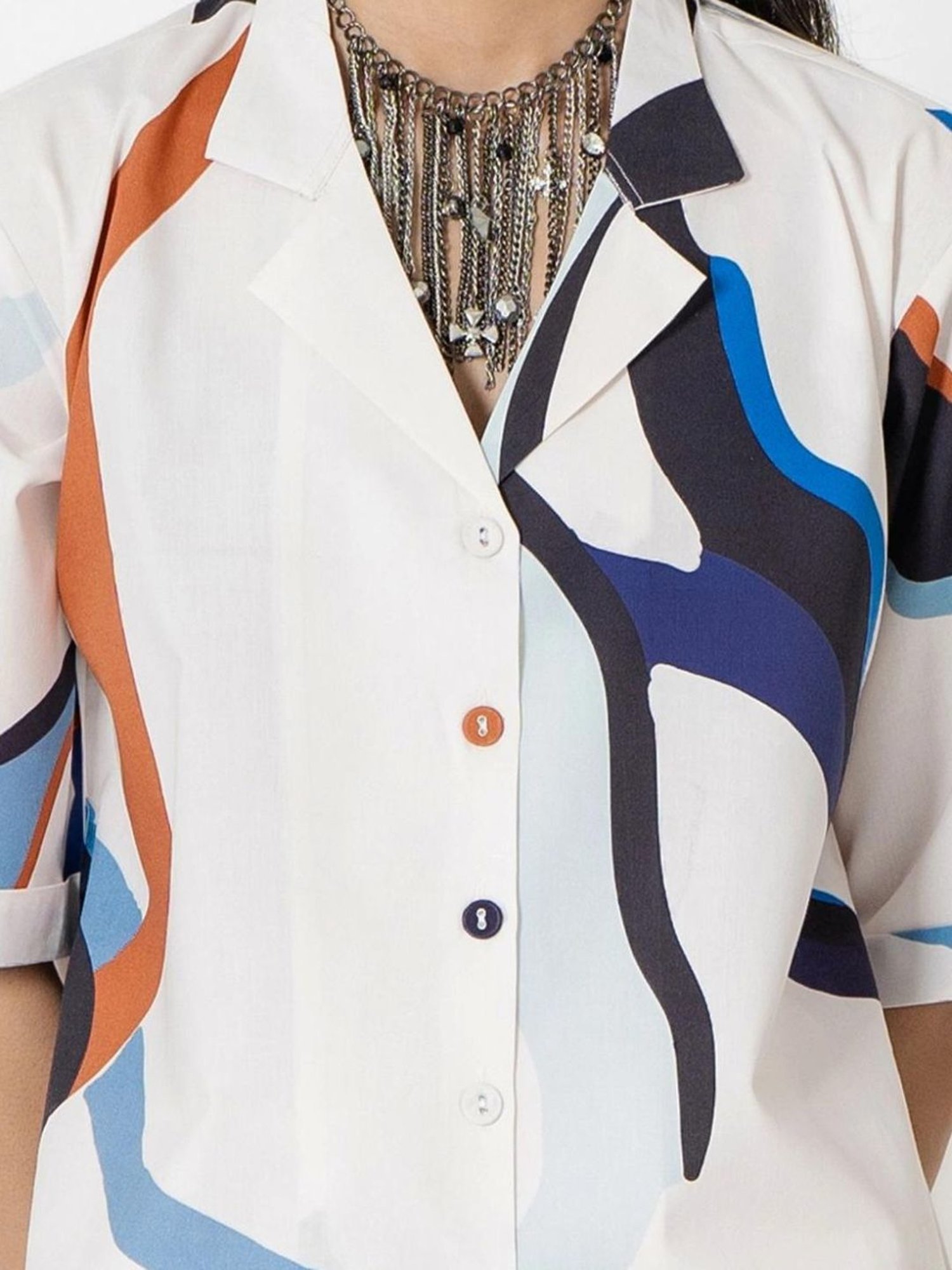 Kameez by Pooja White Capsule 24 Abstract Digital Print Modal Cotton  Shirt and Pant Co-ord Set