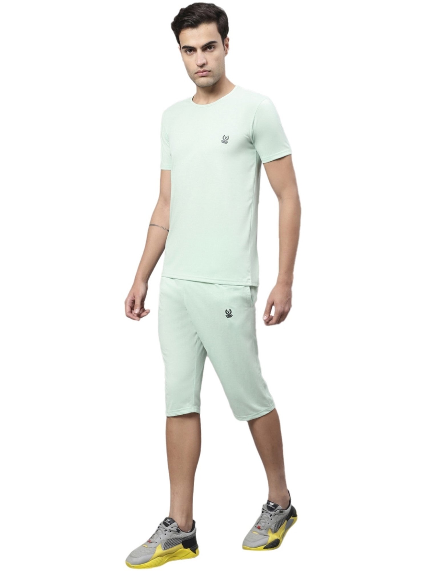 Vimal Jonney Light Green Cotton Regular Fit Tracksuit