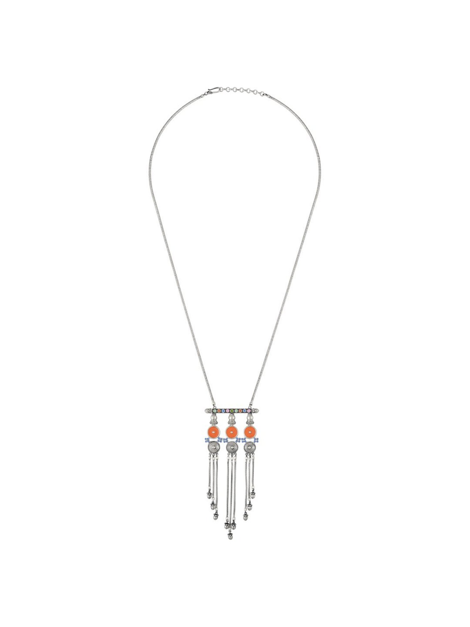 Tribe Amrapali Multi Enamel Chandrika Tassel Necklace
